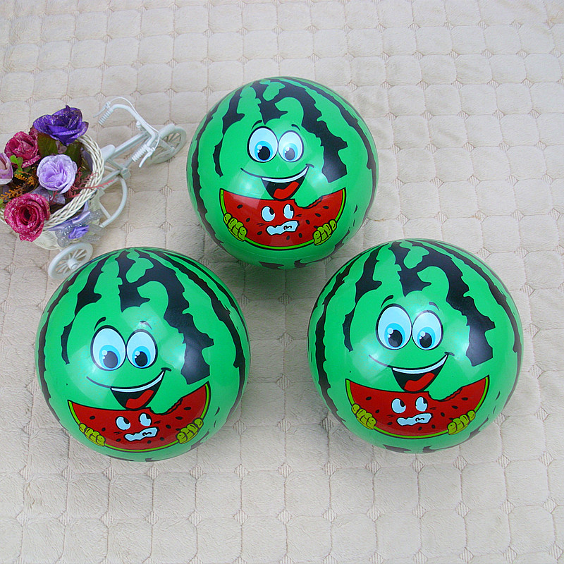 5寸pvc贴标西瓜玩具球儿童充气玩具球儿童西瓜球小皮球
