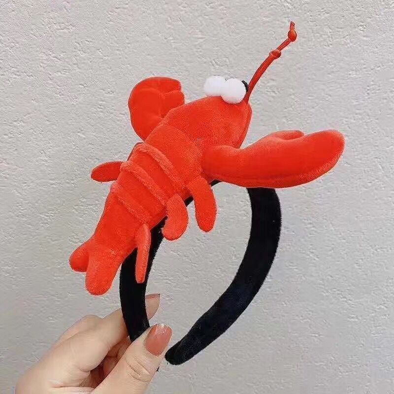 Online Influencer Cute Crayfish Headband Funny Shark TikTok Same Headband Wearing Head Salted Fish Q Version Cartoon Headwear