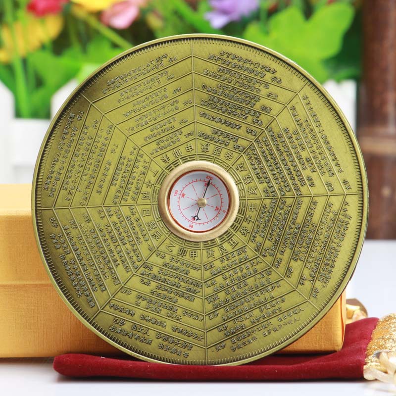 尚缘厂家批发实心纯铜方罗盘阴阳罗盘指南针量具铜罗盘2029