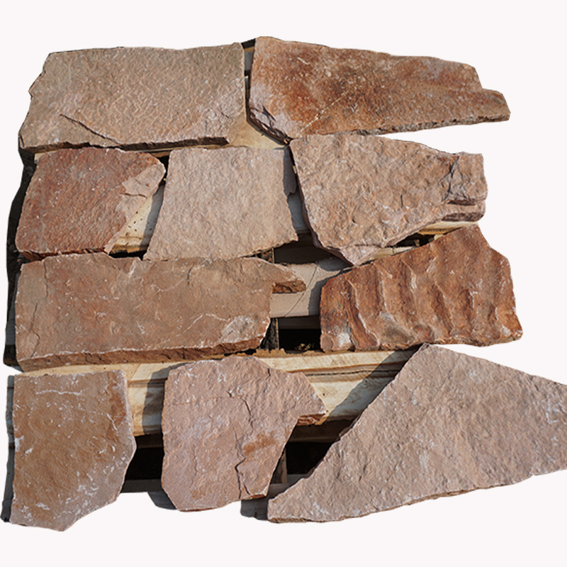 粉砂岩2公分厚块石形状不规则室内室外墙面地面铺贴砂岩砖乱形石