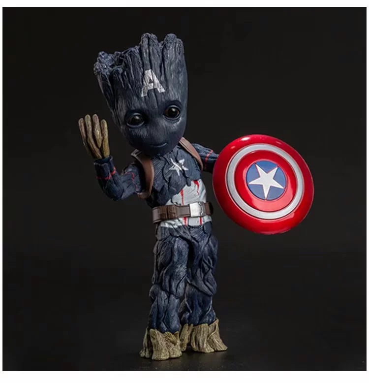 银河护卫队2格鲁特小树人cos美国队长可动盒装手办