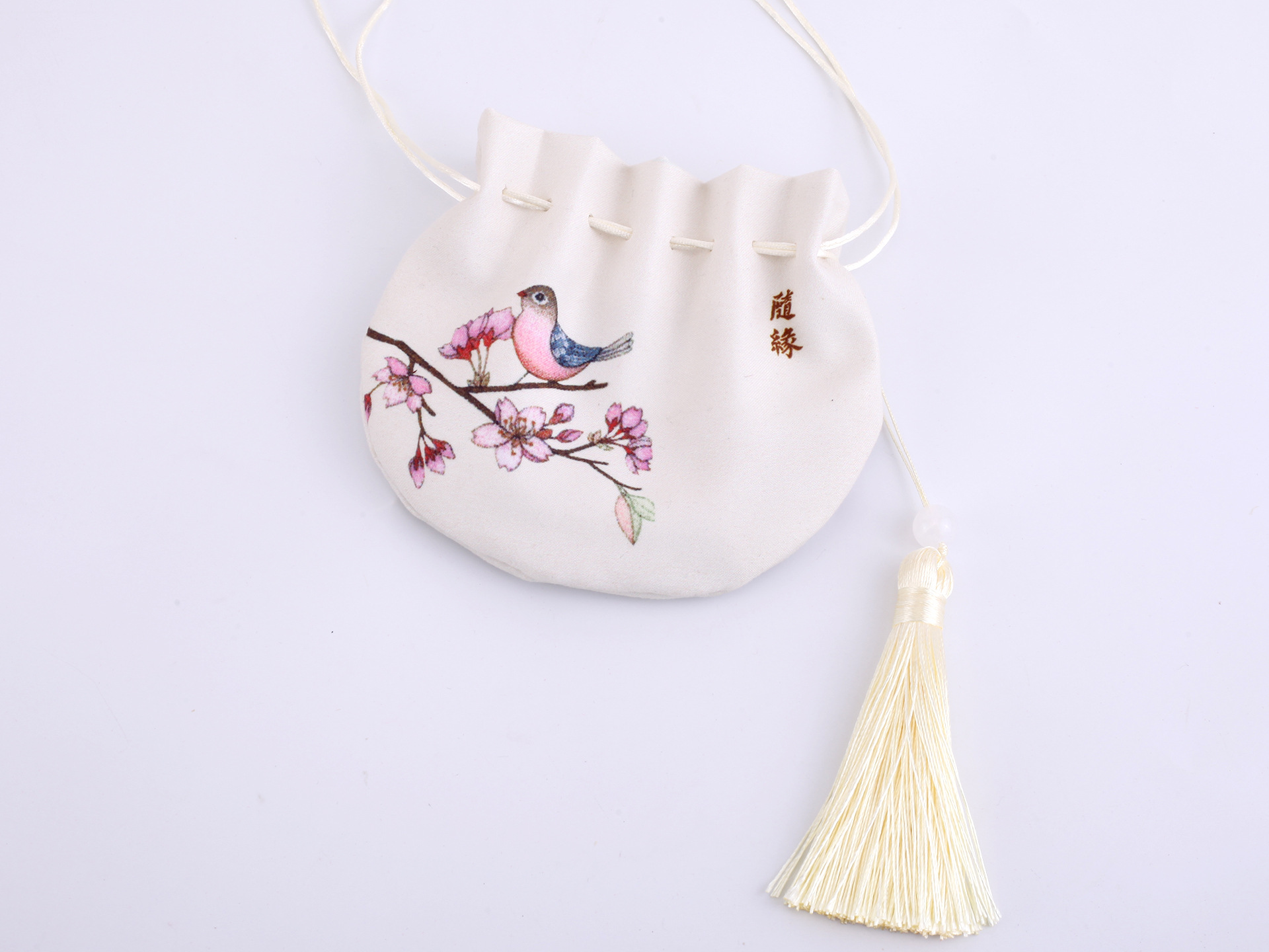 端午随身古风香包香囊袋 圆形绸缎车载汉服搭配荷包空袋锦囊包