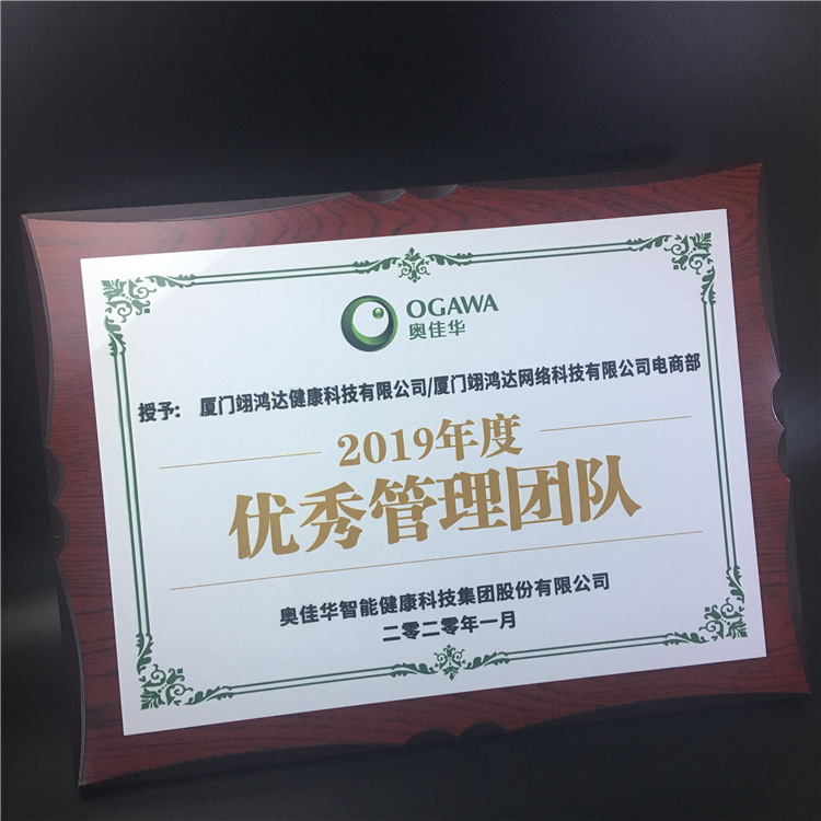 定做优秀管理团队奖牌 木质奖牌 企业颁奖牌匾 奖牌厦门制作