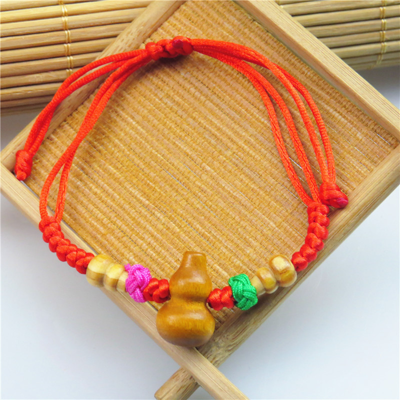 热卖宝宝婴儿童驱邪防惊吓福禄葫芦金刚结红绳手链活动礼品批发