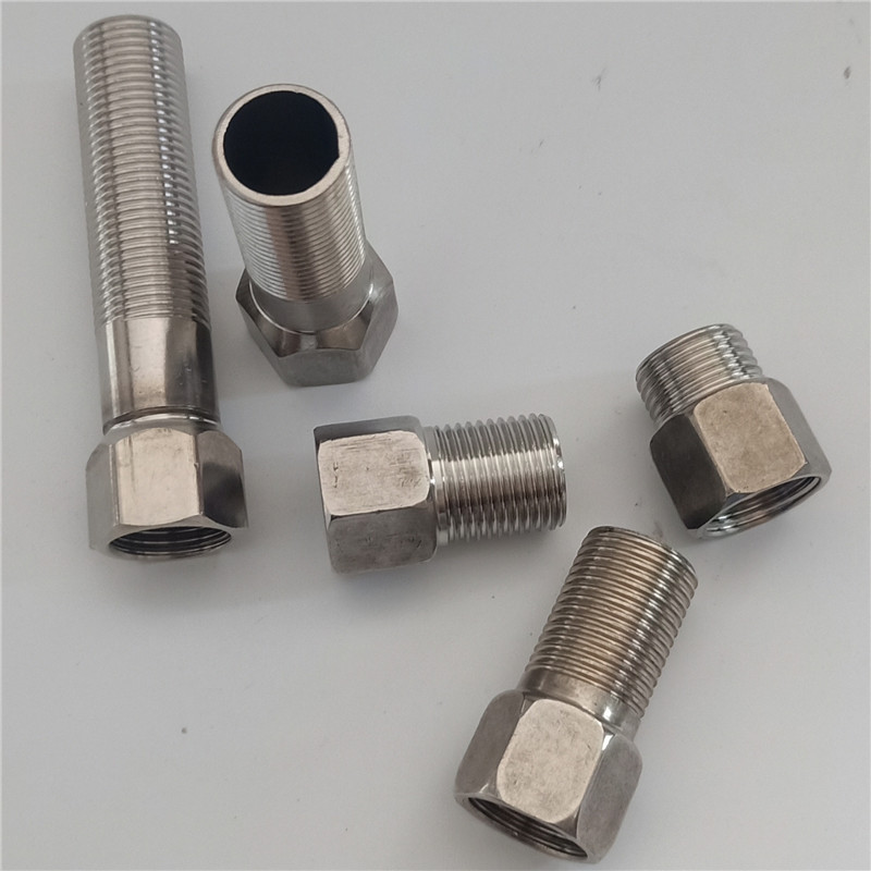 现货批发 不锈钢内外牙直通加厚加长水管龙头延伸内外丝接头4分15