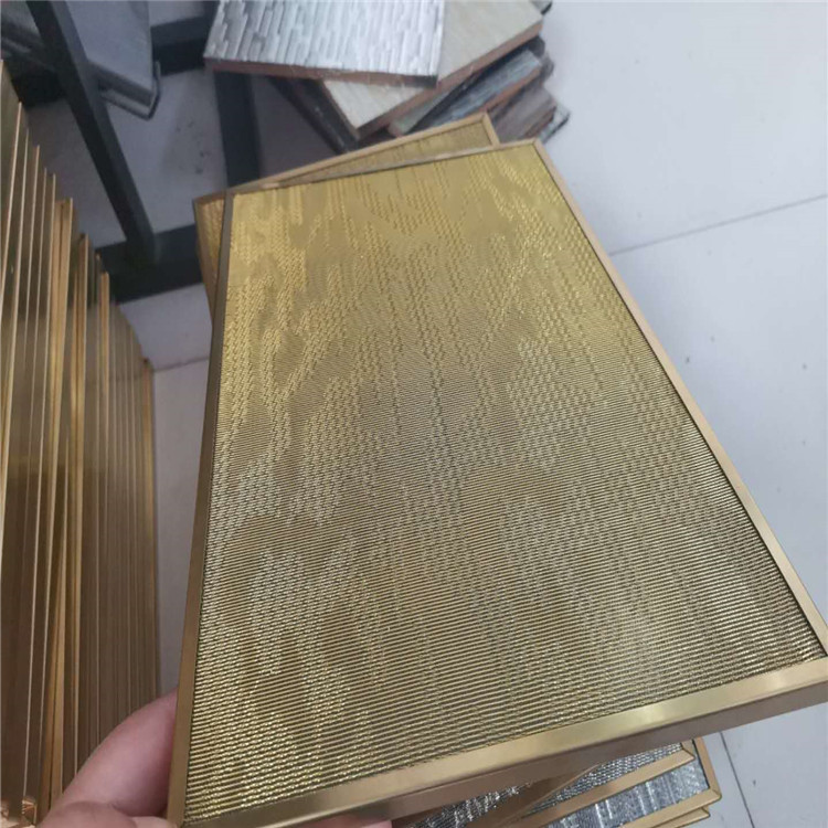 来图定制 金属装饰墙布 金属提花网酒店用隔断网夹丝玻璃