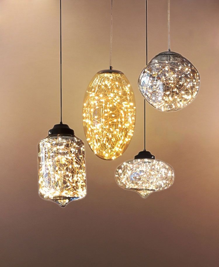 Three-Dimensional LED Lamp Modern Creative New Chandelier Dining-Room Lamp Clothing Store Store Lightglass Chandelier