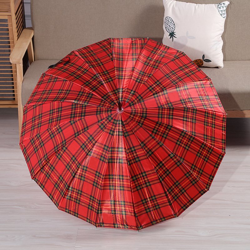 2023 New Creative Fashion Red Windproof Sunshade Rain Straight Rod plus-Sized 16 Framework Umbrella Factory Direct Sales