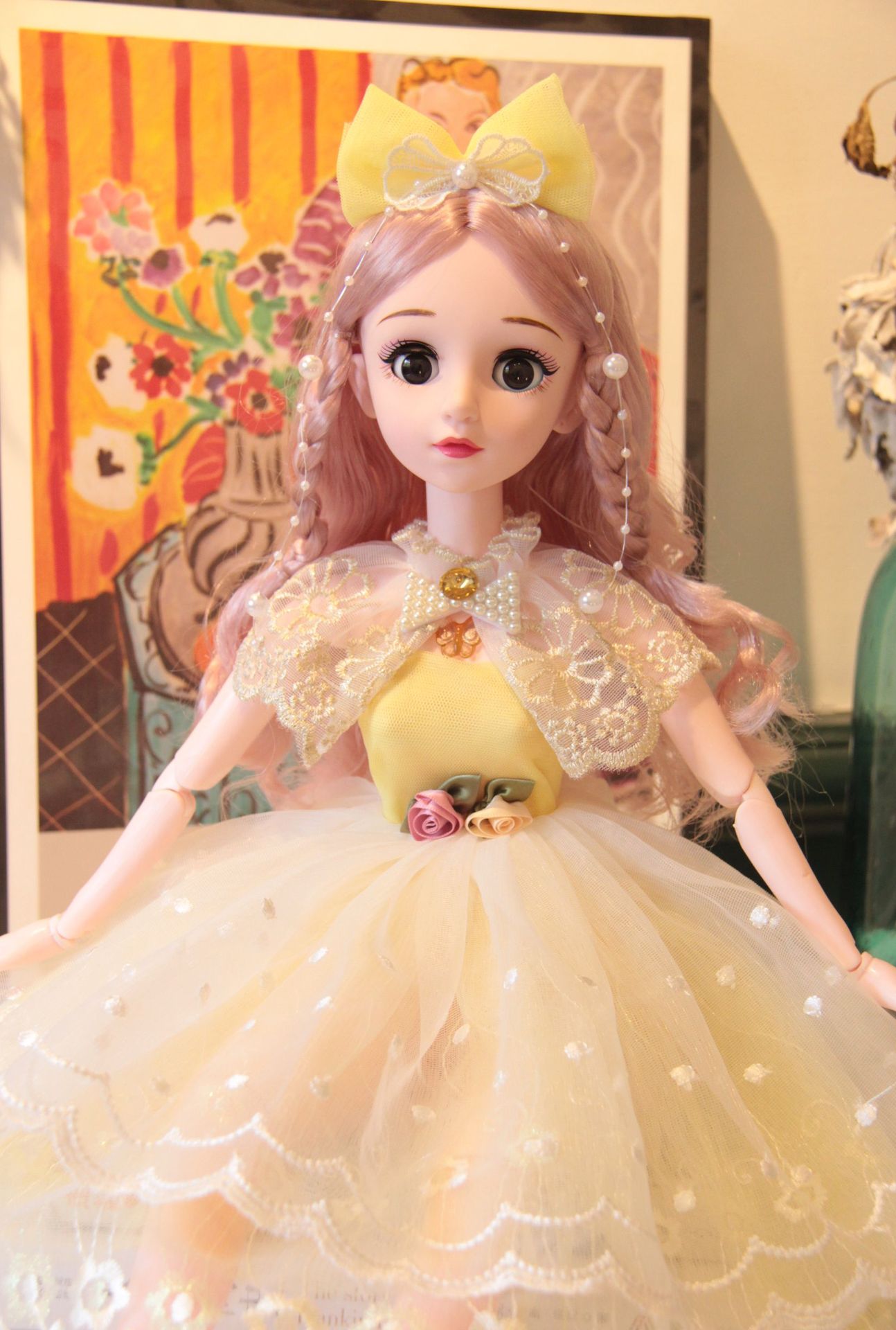 60厘米眨眼洋娃娃大礼盒 长裙会唱歌3d仿真娃娃 女孩玩具批发新款