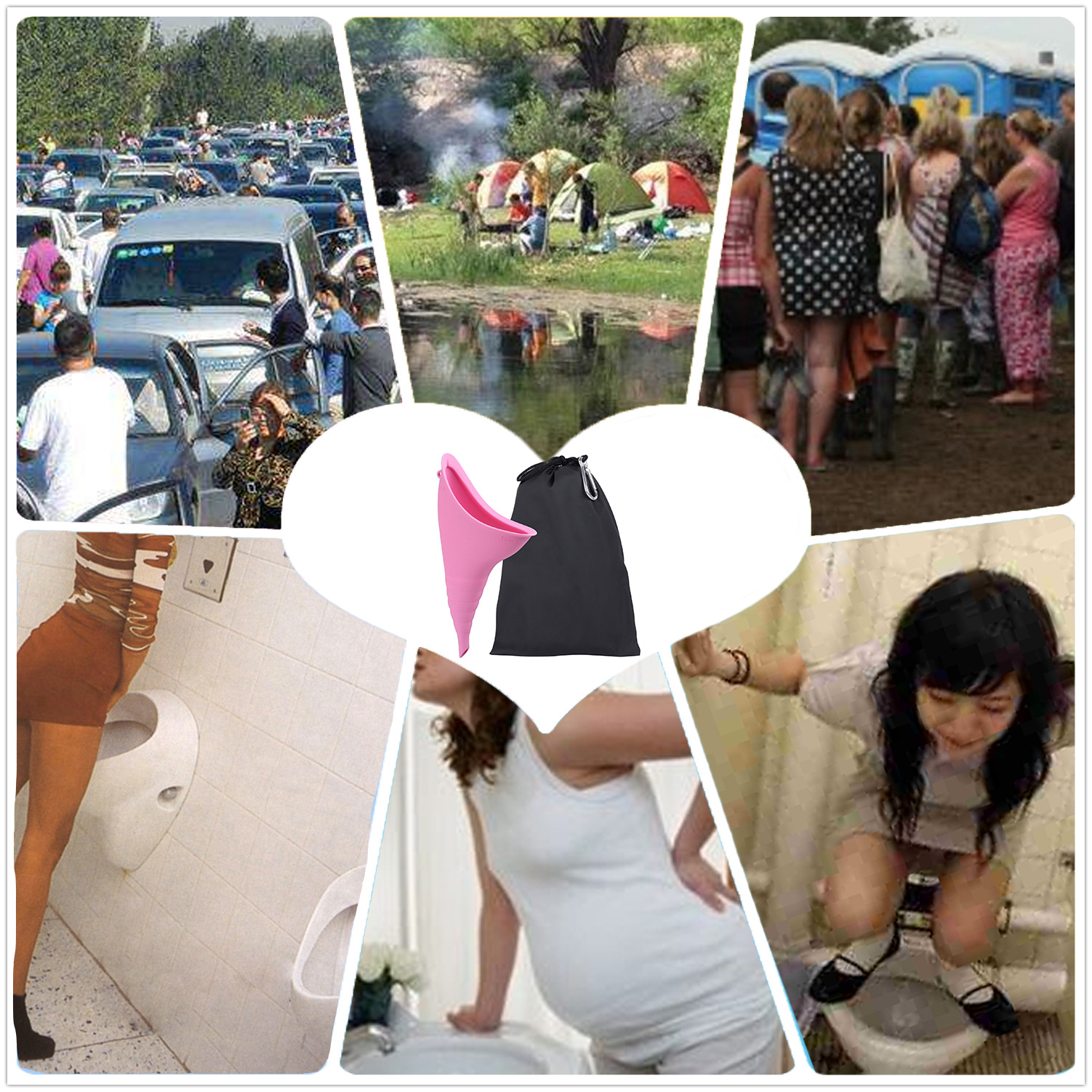 直销新款热销女士便携式户外应急站立式尿斗女性硅胶小便器厂家