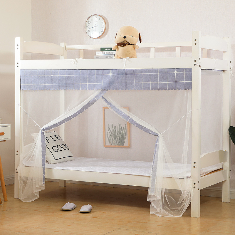 学生蚊帐宿舍上铺下铺寝室遮光0.9m防尘上下床1.2米侧开女纱帐