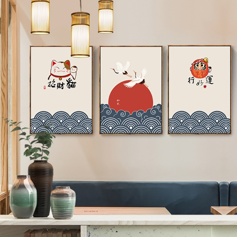 日式餐厅墙面装饰画日本和风榻榻米壁画客厅沙发背景墙居酒屋挂画