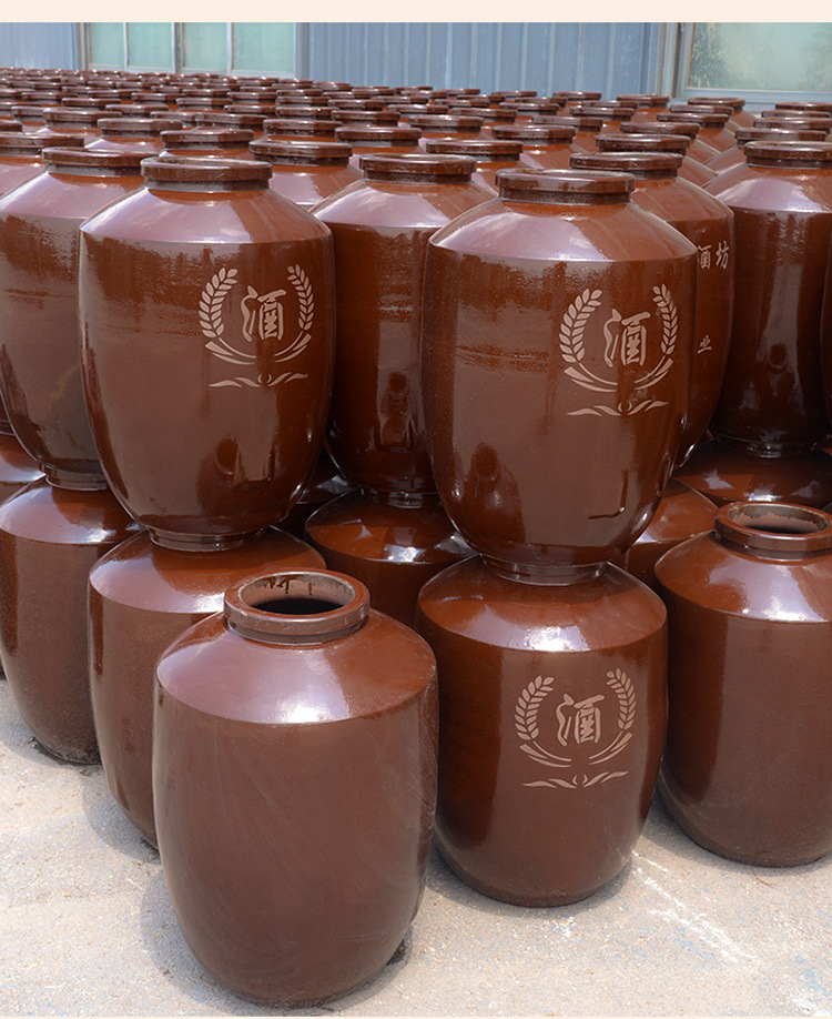 四川土陶红釉酒坛50斤陶瓷酒缸带盖子精品粗陶酒坛家用酒壶