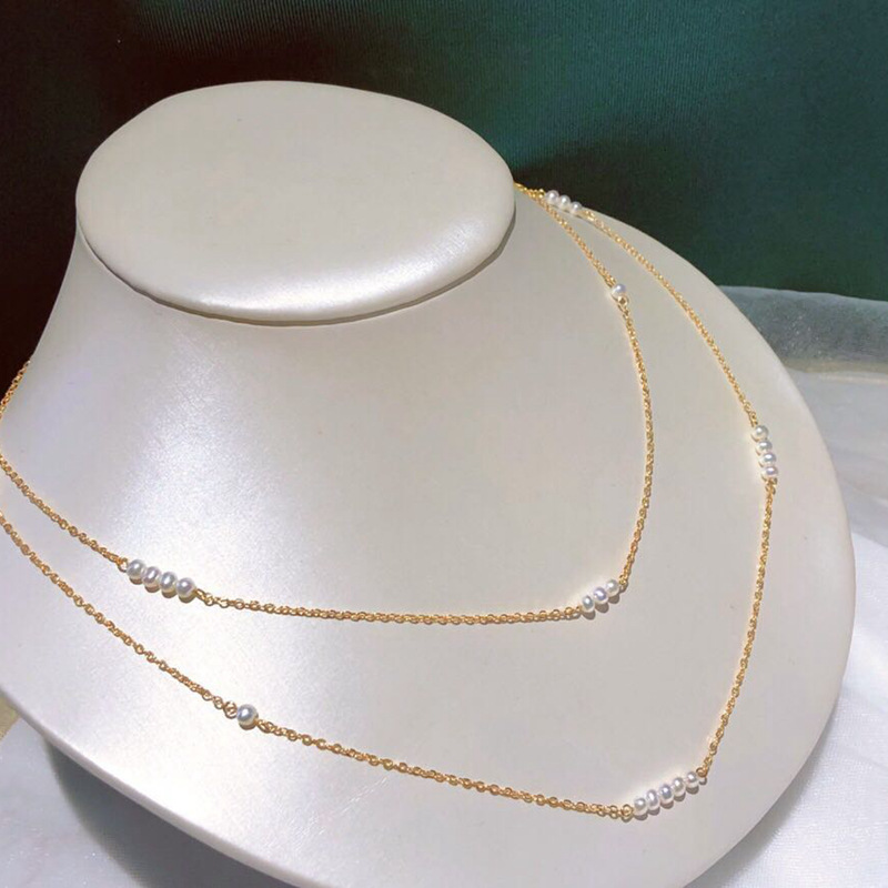春季百搭时尚新款吊坠单层choker项链网红潮流14k包金珍珠短款