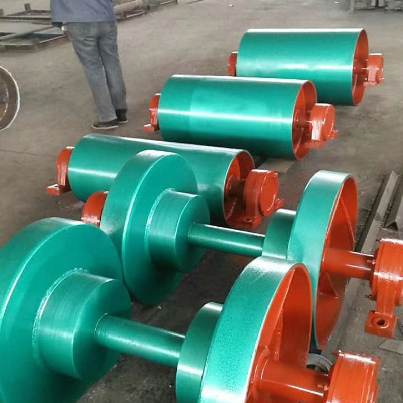 皮带输送机配件橡胶包胶传动滚筒 头轮改向无动力尾轮辊子 压带轮