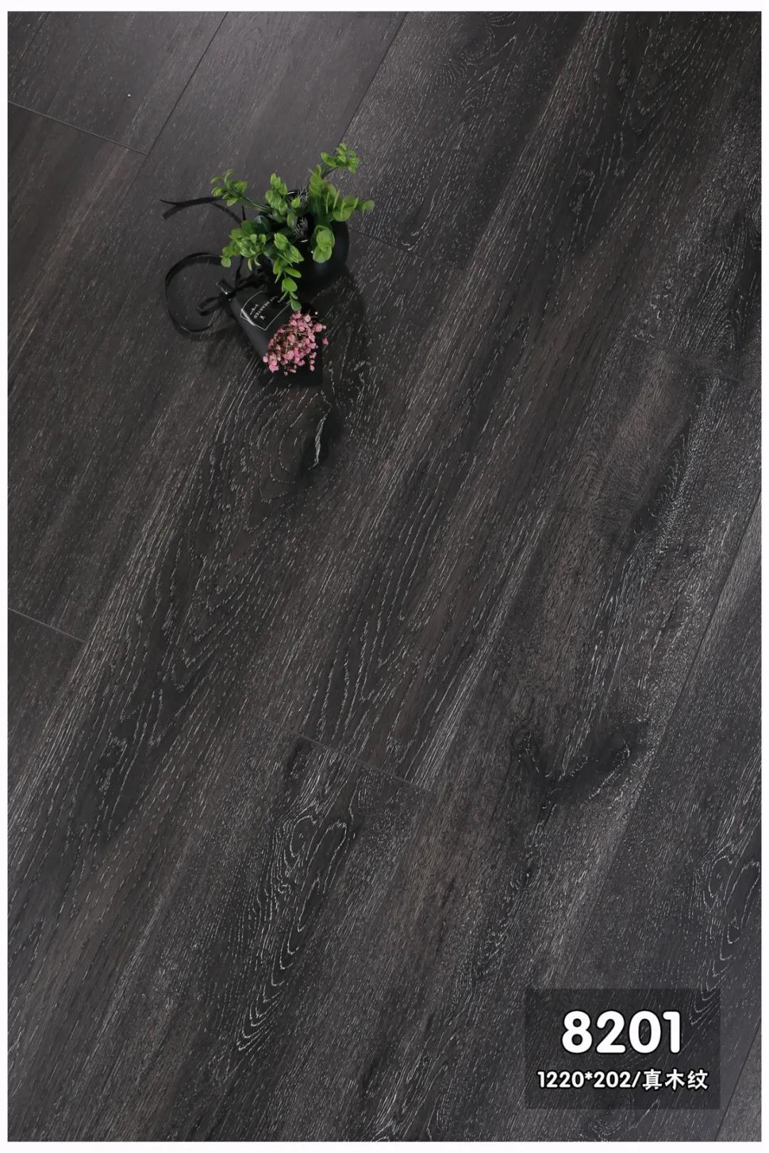 深灰色棕色风格美式强化复合木地板家用耐磨防水地暖仿橡木纹12mm