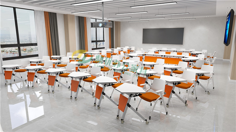 拼接扇形桌可折叠培训会议桌移动课桌学校多功能教室桌椅厂家直销
