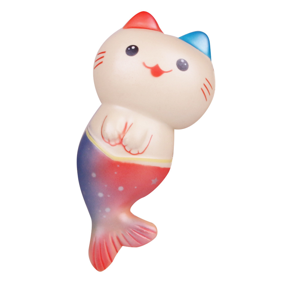 可爱猫鱼pu发泡慢回弹玩具桌面摆饰节庆礼品