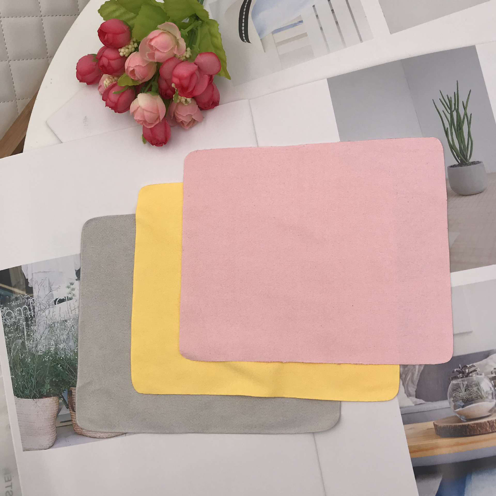 韩宿麂皮绒眼镜布方形纯色屏幕擦拭布镜片清洁布厂家批发