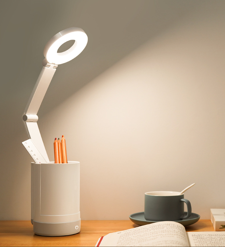 泰格信tgx-772笔筒台灯书桌学生充电式宿舍学习led儿童阅读创意灯