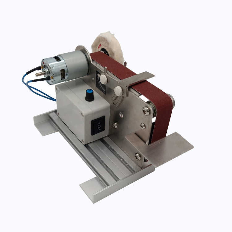 小型 迷你电动砂带机抛光机电动打磨机开刃机磨刀机diy台式沙磨机