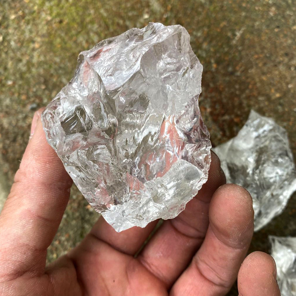 天然透明白水晶原石 水晶石香薰扩香石香氛原料透体阿赛装饰摆件