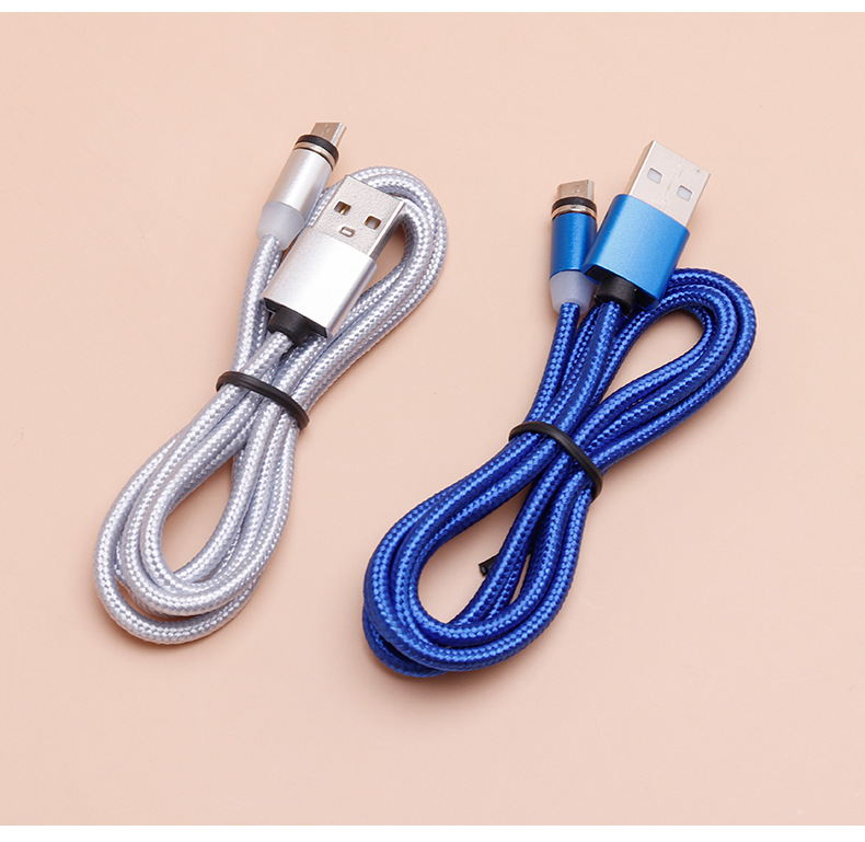 秒吸附磁吸数据线快充usb三合一多功能手机充电线安卓圆头磁吸线