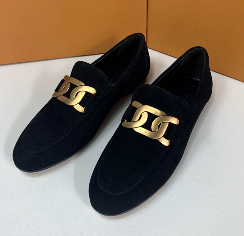 20外贸新款苏茵茵 葡萄妈复古金扣真皮一脚蹬懒人乐福鞋女小皮鞋