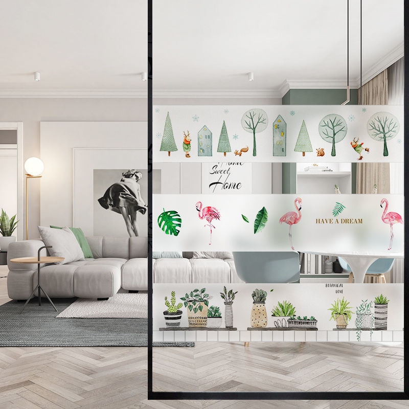 玻璃贴纸创意腰线办公室玻璃门装饰防撞条卧室窗户卫生间推拉门贴