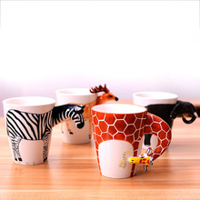 卡通动物马克杯手绘陶瓷咖啡水杯创意个性牛奶杯子【厂家批发】