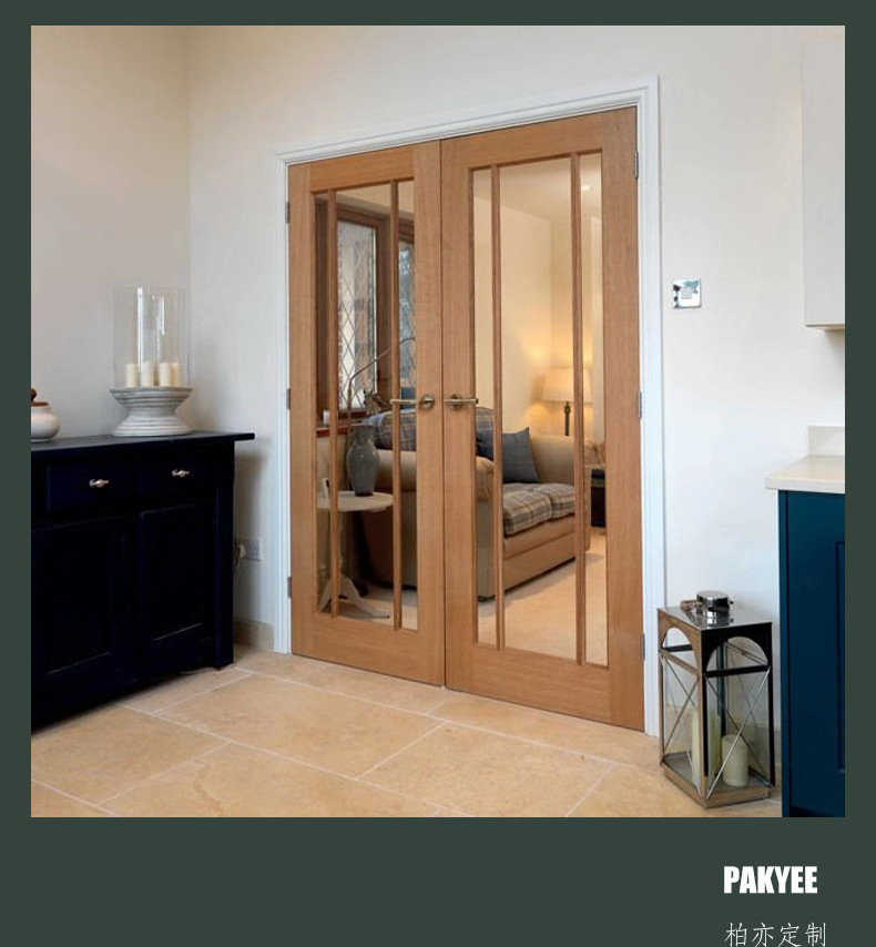 实木双开玻璃门北欧风格厂家定制厨房门卫生间阳台门实木复合门