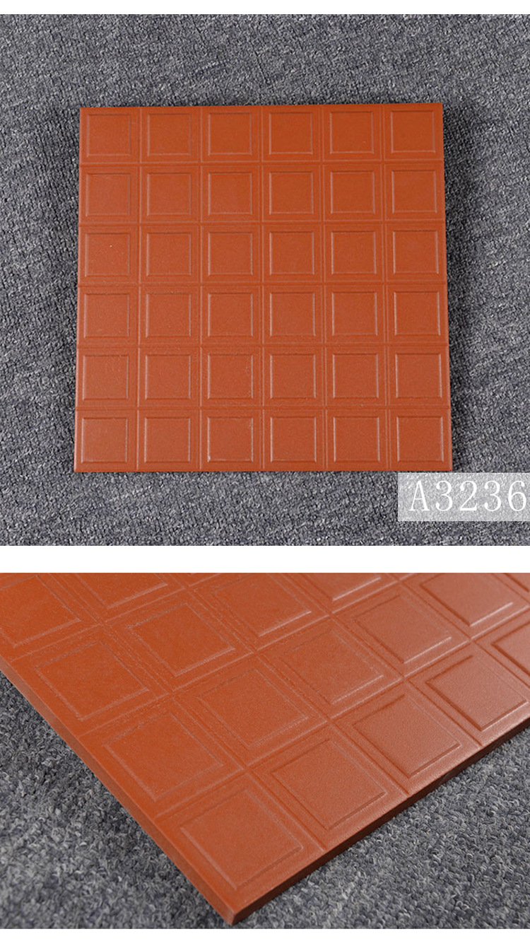 佛山红缸砖地砖300×300工程防潮防滑砖推荐酒店厨房菜馆吸水瓷砖