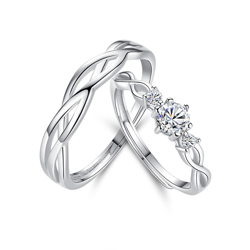 S925 Sterling Silver Couple Ring Pair