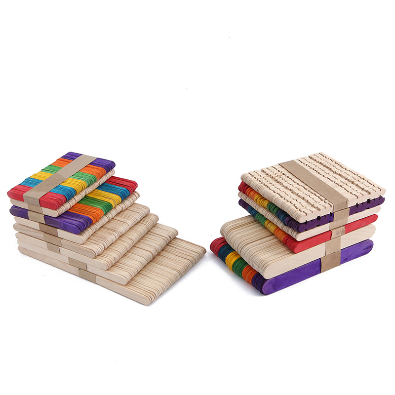 彩色雪糕棒冰棍棒 儿童创意diy手工制作木棒玩具幼儿园益智玩具