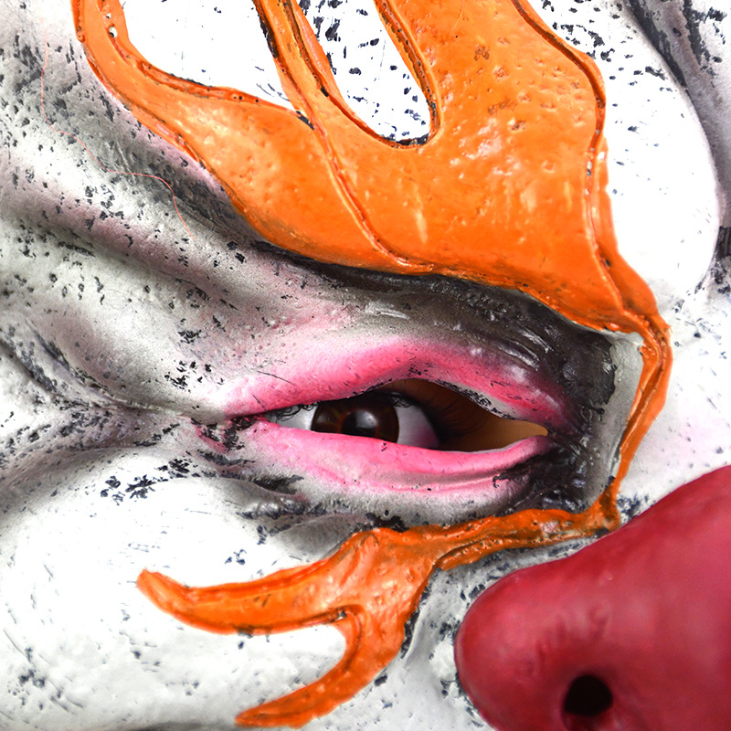 万圣节乳胶面具 恐怖鬼脸面具 oem定制 火焰小丑面具