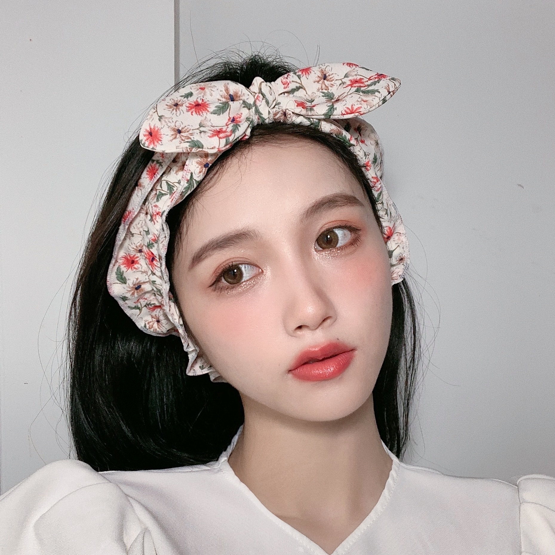 新日韩清新小碎花洗脸束发带兔耳朵发带可爱女生头带简约发箍发饰