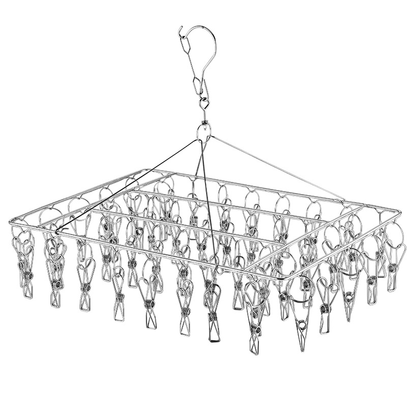 Stainless Steel Socks Rack Multi-Clip Drying Rack Socks Hanger Socks Rack Multi-Head Clothes Hanger Factory Wholesale