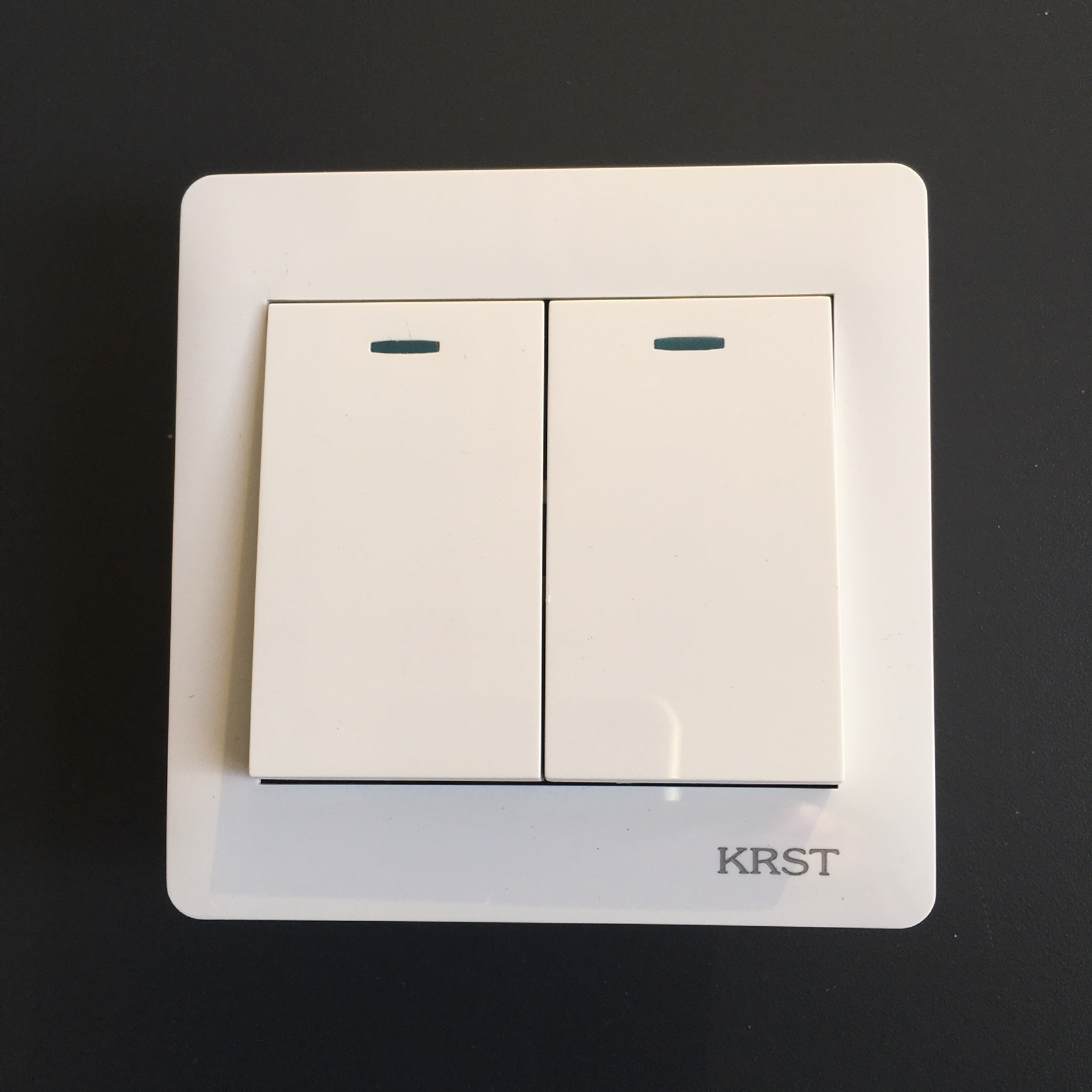 krst 86型暗装阻燃pc工程款开关插座 墙壁开关 二开单控