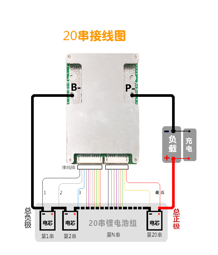 72v电瓶6块一组接线图图片