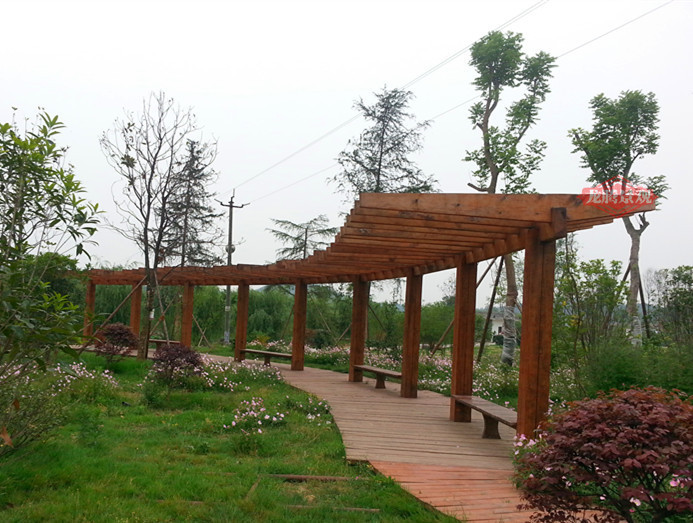 户外庭院碳化木 防腐木葡萄架长廊 廊架花架 爬藤架凉亭木屋 定做