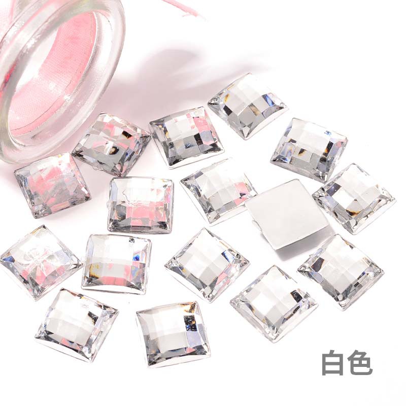 Cross-Border Acrylic Diamond Square Turtle Surface Bottoming Drill Shoe Root Ceramic Glass Bottle Body Patch Diamond Shoes and Hat Decoration