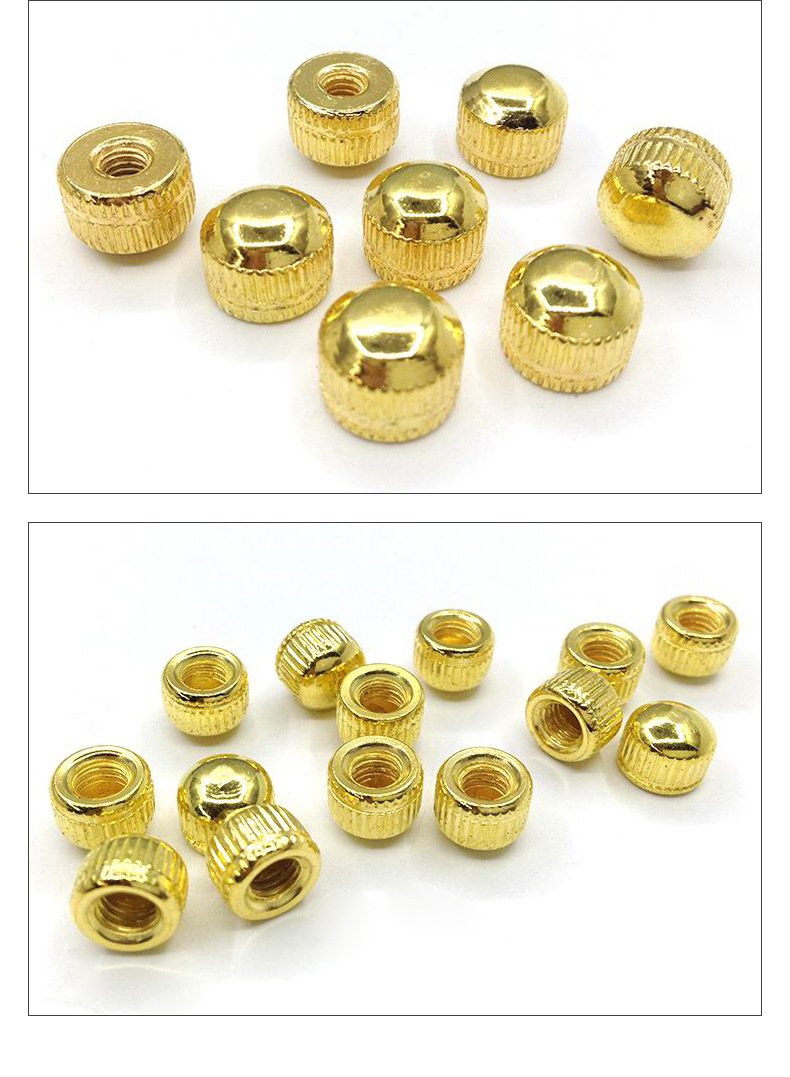 批发滚花螺帽电泳金花枝装饰帽 金色封顶螺帽手拧螺母挂板螺母