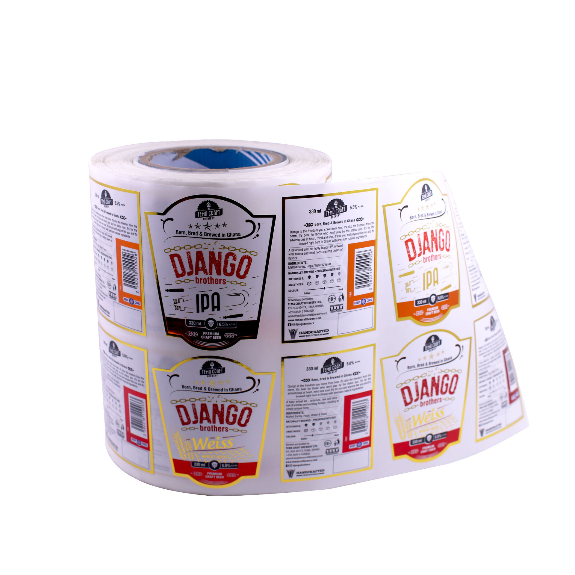 食品不干胶标签贴纸卷筒不干胶标贴定制logo