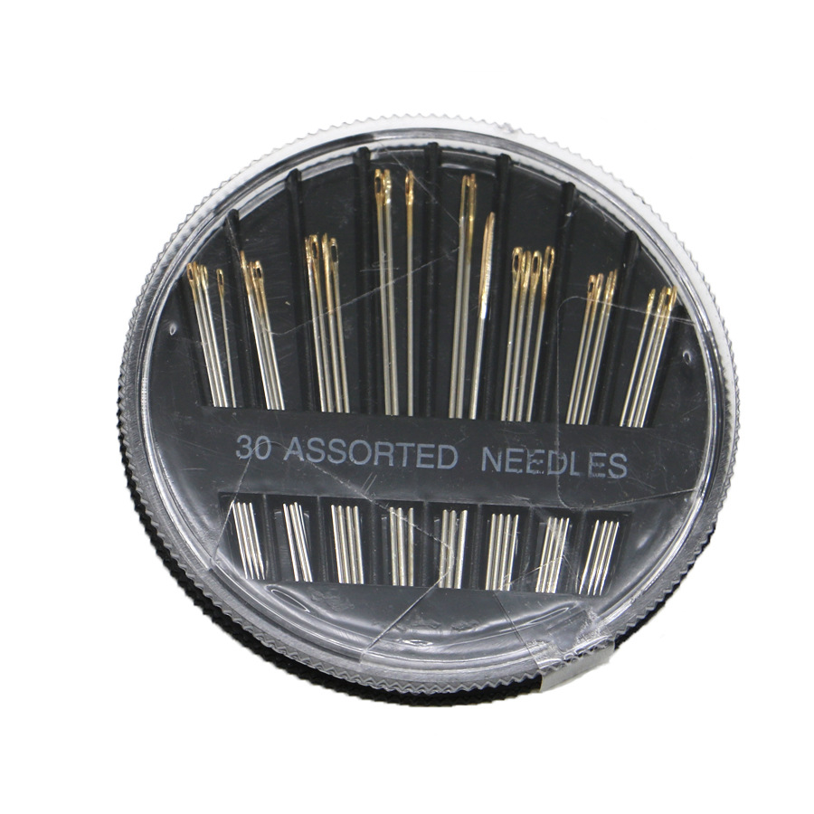 金尾针手缝黑针盒 高品质黑针盘多功能多规格针盘 大眼手缝针套装-阿