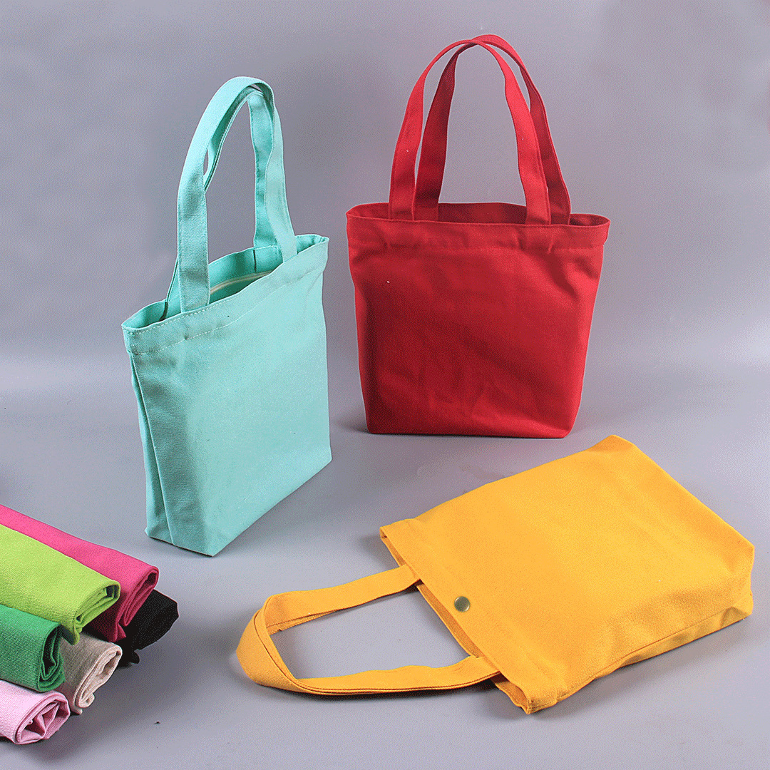 彩色帆布袋定制束口印logo烫金帆布包订做图案手提环保袋纯棉拉链