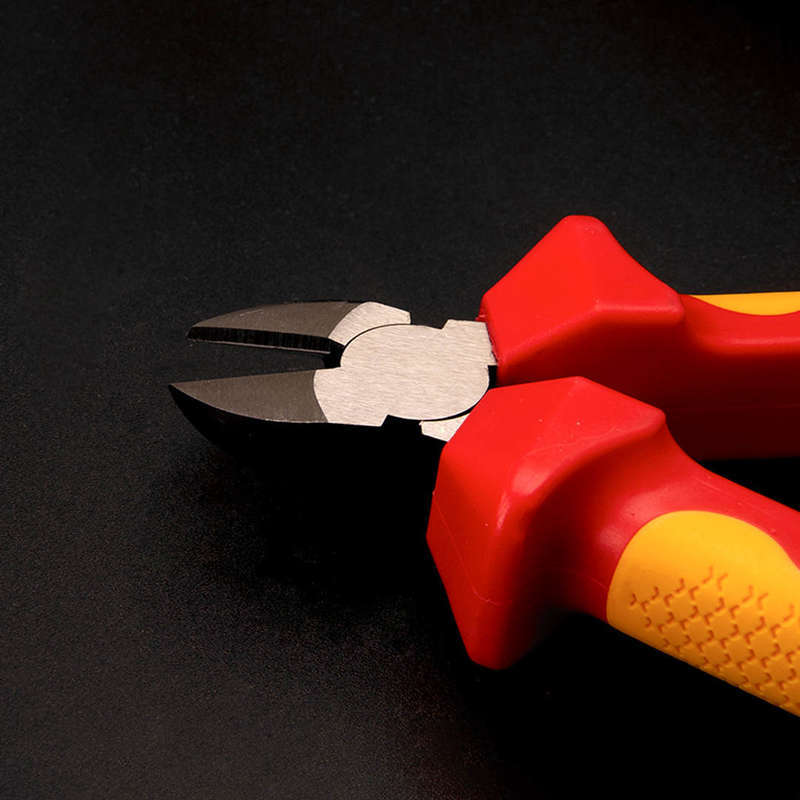 斜口钳电工绝缘剪钢丝斜嘴钳工业级斜口剪6寸8寸耐高压一千伏钳子-阿