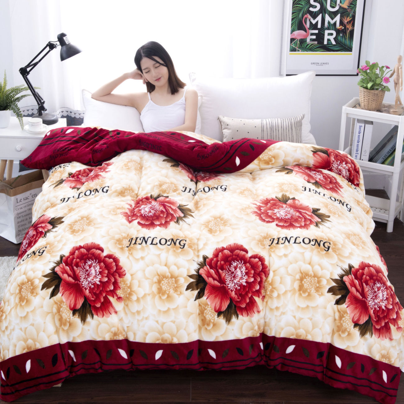 加厚加绒法兰绒被套单件双面绒单双人毛绒珊瑚绒被罩学生宿舍毛毛