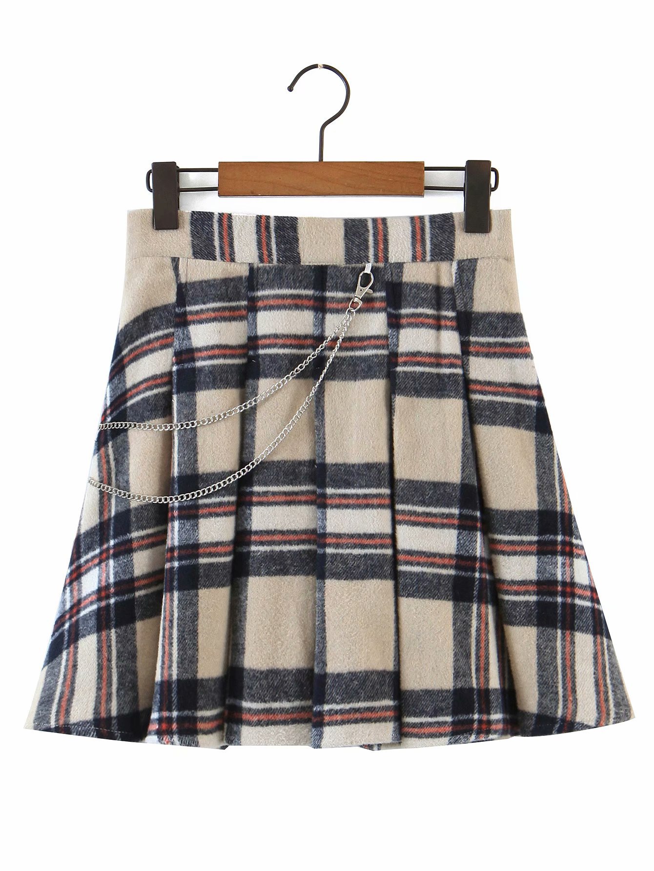 学院风毛呢半身裙图片