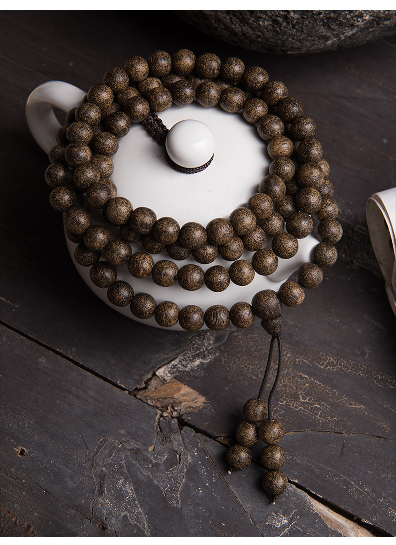 柬埔寨蚂蚁沉 沉香木手链8mm挂坠饰品佛珠药香味浓郁底蕴足带证书