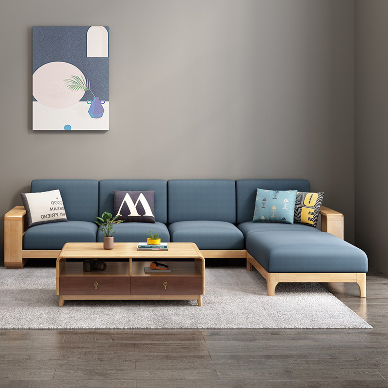 北欧全实木沙发客厅家用中式木头沙发小户型木质沙发橡木家具全套